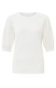 YAYA sweater round neck puff sleeves star white