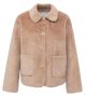 Yaya short fake fur jacket button brown