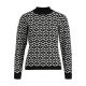 Object objthess l/s jacquard knit pullover black