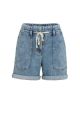 YAYA Denim short met koordsluiting mid blue denim
