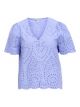 Object objbitten s/s v-neck top jacaranda