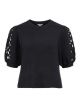 Object objyuki s/s re knit pullover noos black