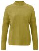 Yaya rib high neckline sweater l/s olive melange