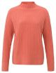 Yaya rib high neckline sweater l/s red melange