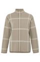 Yaya turtleneck sweater with check patern beige