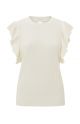 YAYA ruffle sleeve sweater blooming wool white
