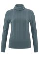 Yaya l/s rib high neckline sweater stormy blue