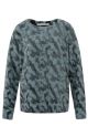 Yaya l/s printed sweater stormy blue dessin