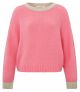 Yaya contrast color sweater l/s morning glory pink