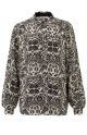 Yaya printed button up blouse stone sand dessin