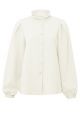 Yaya blouse with ruffled neck off white