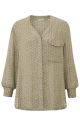 YAYA aop v-neck blouse rye green dessin