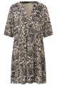 Yaya printed v-neck dress pumice stone sand dessin