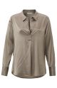 Yaya satin tunic top polo neck fungi brown