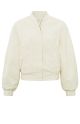Yaya woven bomber jacket with puff sleeve white