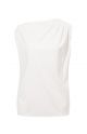 Yaya asymmetric top with shoulder pleats off white