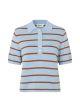 Modstrom malvamd s/s stripe polo cashmere nuth