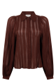 Aaiko rose stripes vis blouse spicy chocolate