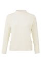 Yaya sweater rib stitch high neckline wool white
