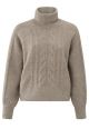 YAYA turtle neck cable sweater ls moon rock drak s