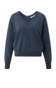 YAYA Sweater met dubbele V-hals china blue melange