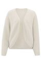 YAYA  fluffy rib bolero ls off white melange