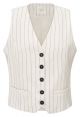YAYA Pinstripe gilet sand linen beige des