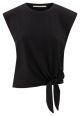 YAYA Top with knot detail washed black