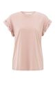 YAYA T-shirt with rolled-up sleeves soft mauve pin