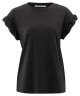 YAYA T-shirt with rolled-up sleeves washed black