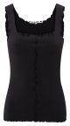 YAYA Singlet with frilled seams washed black