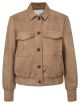 Yaya suedine jacket with pockets dark sand