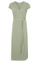 Yaya long jersey wrap dress seagrass green