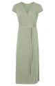 Yaya long jersey wrap dress seagrass green