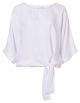 Yaya short sleeve top with knot detail pure white