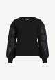 Object objjoana l/s knit pullover black/skycaptain