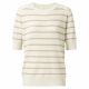 Yaya lurex sweater with striped print wool white