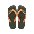 Havaianas brasil logo green olive / vibrant orange