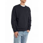 Replay felpa sweatshirt dark navy