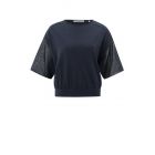 YAYA Boatneck sweater with transpar total eclipse 