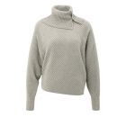 YAYA trui hoge kraag brownish grey melange