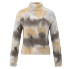 YAYA Gebreide trui print dark taupe grey dessin