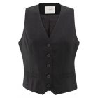 YAYA Linen mix woven gilet washed black
