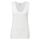 YAYA Round V-neck singlet top off white