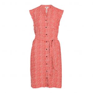 Object objleonora seline s/s dress hot coral aop