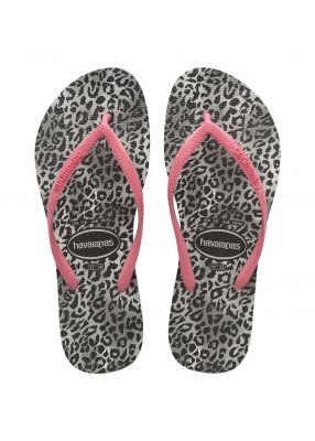 Havaianas slim leopard slipper black pink