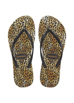 Havaianas slim leopard slipper black black