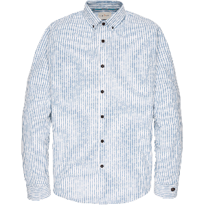 Cast iron l/s shirt cf print scribble stripe blue