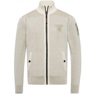 Pme legend zip jacket cotton knit bone white