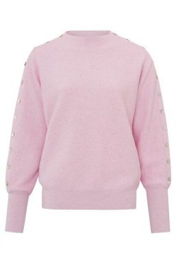 Yaya button detail sweater lady pink melange